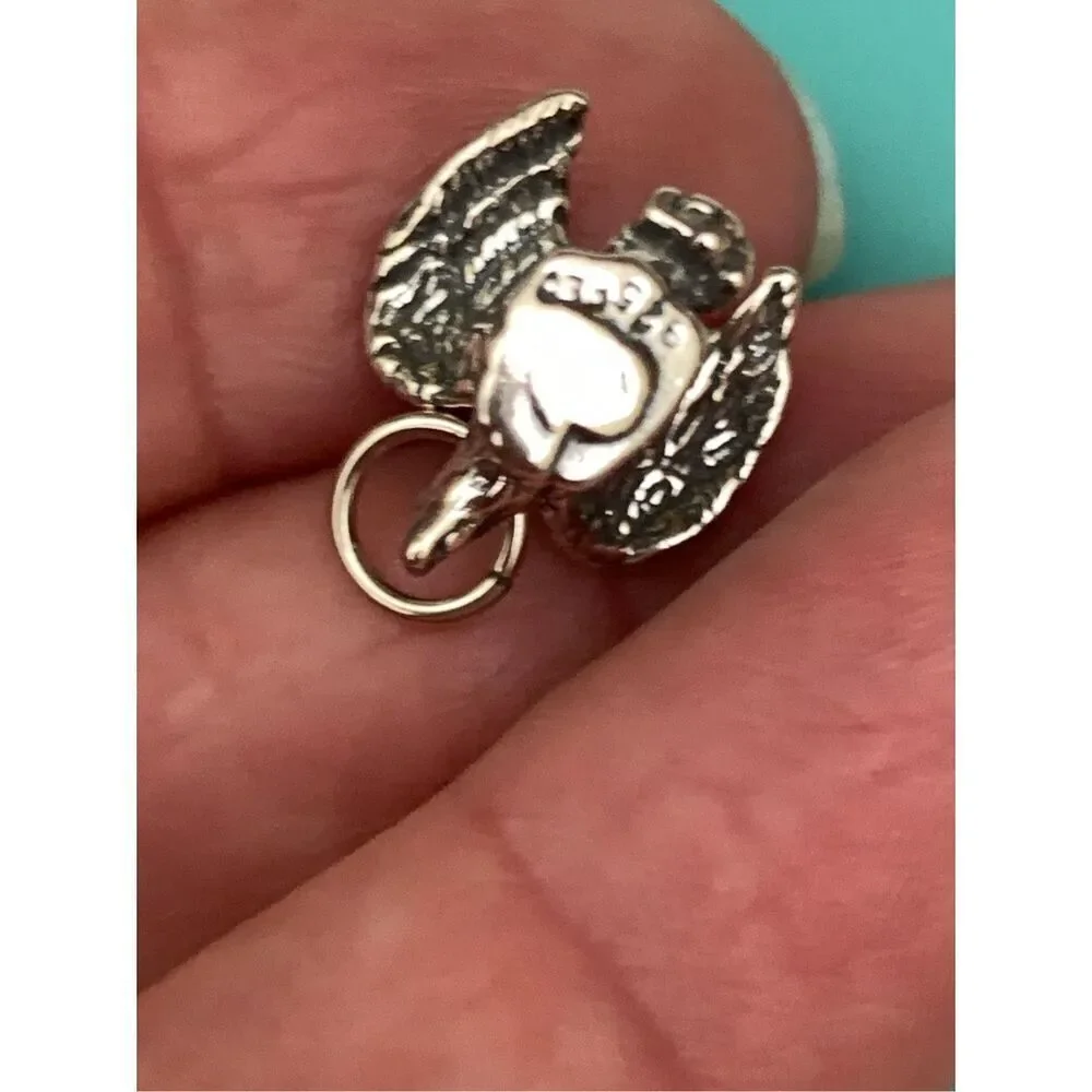 .925 Eagle Vintage Sterling Silver Jewelry Charm #majestic